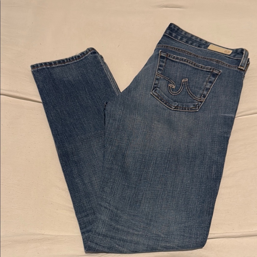 Ag Adriano Goldschmied Blue Straight Leg Jeans